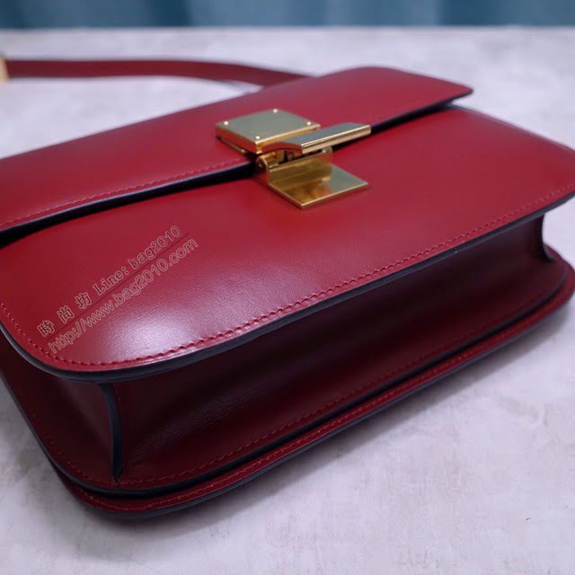 Celine女包 賽琳全新升級手搓紋系列 Celine box豆腐包 Celine單肩斜挎女包 78008  slyd2010